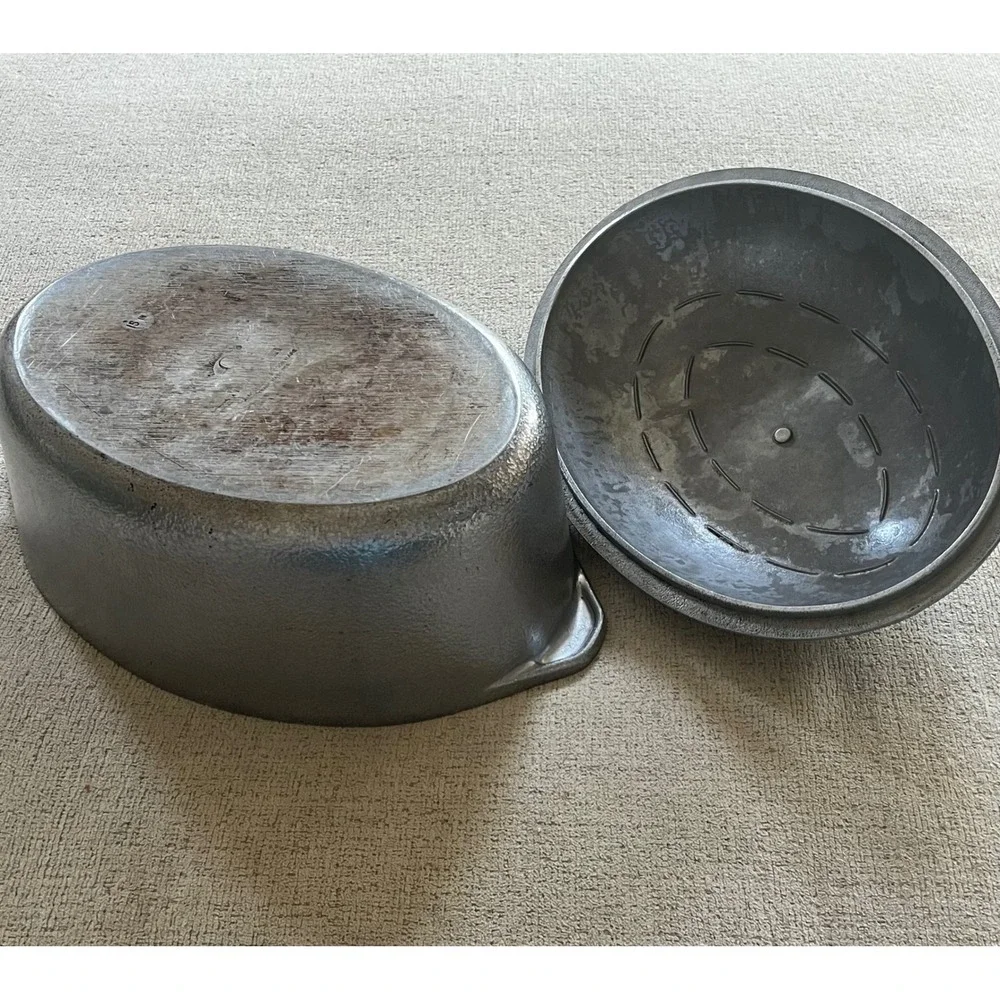 Vintage Hammercraft Cookware Cast Aluminum Oval Dutch Oven Roaster with Lid